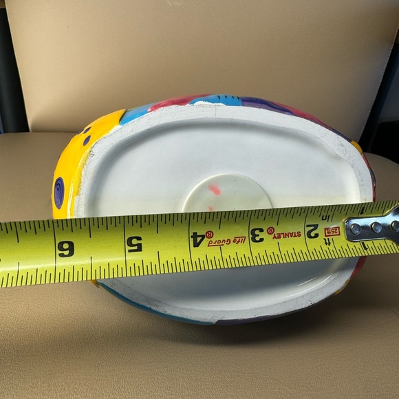 Laurel Burch Two Cat Heart Coin Bank Ganz Colorful Ceramic 6 inches Signed - Picture 8 of 9